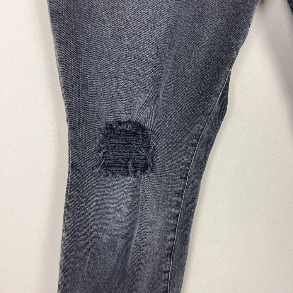 GOOD‎ AMERICAN Jeans Womens 12 /31 Black Gray Good Classic Distressed Skinny